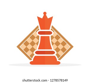 Concept of Business Strategy With Chess Figures On A Chess Board Modern Vector Illustration. Black Chess Figures Pieces Illustration.