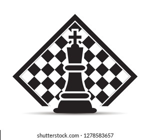 Concept of Business Strategy With Chess Figures On A Chess Board Modern Vector Illustration. Black Chess Figures Pieces Illustration.