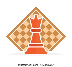Concept of Business Strategy With Chess Figures On A Chess Board Modern Vector Illustration. Black Chess Figures Pieces Illustration.