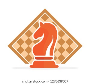 Concept of Business Strategy With Chess Figures On A Chess Board Modern Vector Illustration. Black Chess Figures Pieces Illustration.