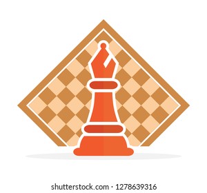 Concept of Business Strategy With Chess Figures On A Chess Board Modern Vector Illustration. Black Chess Figures Pieces Illustration.