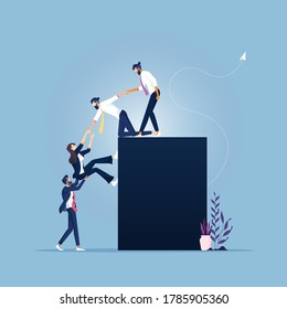 Konzept eines Geschäftsteams, das sich gegenseitig hilft, gemeinsam Erfolg zu erzielen, Business-Teamwork-Konzept