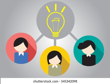 Concept Business Teamwork idea bulb light