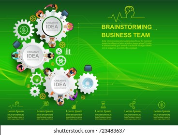 Concept for business teamwork. solution and innovation analysis and consulting, project management, financial report and strategy team . vector illustration.