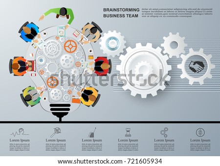 Concept for business teamwork. solution and innovation analysis and consulting, project management, financial report and strategy team . vector illustration.