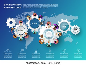 Concept for business teamwork.solution and innovation analysis and consulting, project management, financial report and strategy team . vector illustration.