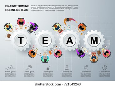 Konzept für Business-Teamwork.Solution und Innovationsanalyse und -beratung, Projektmanagement, Finanzbericht und Strategieteam .Vektorgrafik.