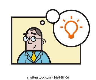 Concept of a businessman with great idea 