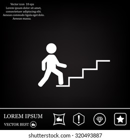 Concept, businessman on stair or steps, metaphor to success, climb, business, rise, achievement, growth, job, career, leadership, education, goal or future