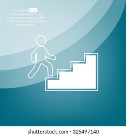Concept, businessman on stair or steps, metaphor to success, climb, business, rise, achievement, growth, job, career, leadership, education, goal or future