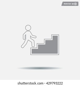 Concept, businessman on stair or steps, metaphor to success, climb.