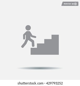 Concept, businessman on stair or steps, metaphor to success, climb.