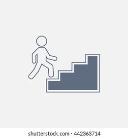 Concept, businessman on stair or steps