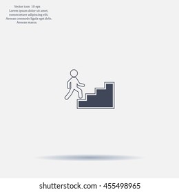 Concept, businessman on stair or steps