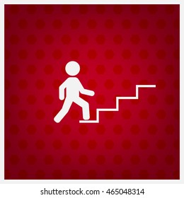 Concept, businessman on stair or steps, metaphor to success, climb, business, rise, achievement, growth, job, career, leadership, education, goal or future