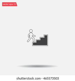 Concept, businessman on stair or steps, metaphor to success, climb, business, rise, achievement, growth, job, career, leadership, education, goal or future