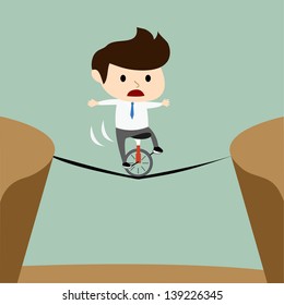Concept of a businessman with risk