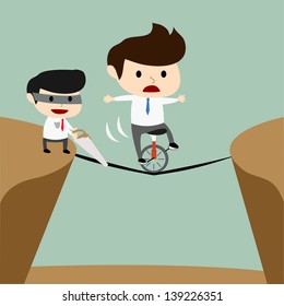 Concept of a businessman with risk