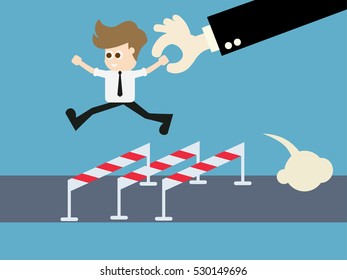 Concept Businessman Running Jumping .vector illustration.