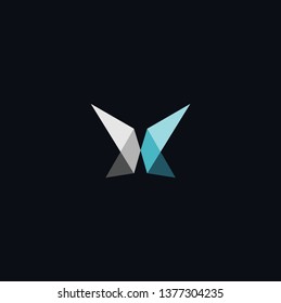 the concept of a butterfly logo, a modern technology logo, clean and strong.