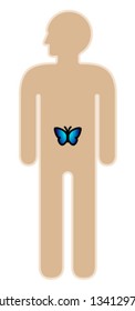 Concept: butterfly in stomach.