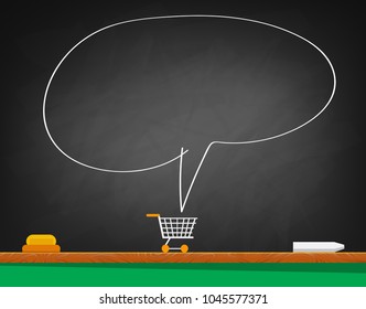 the concept of the buyer shown on a school blackboard