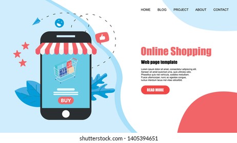 concept, buying online store. Website landing web page template