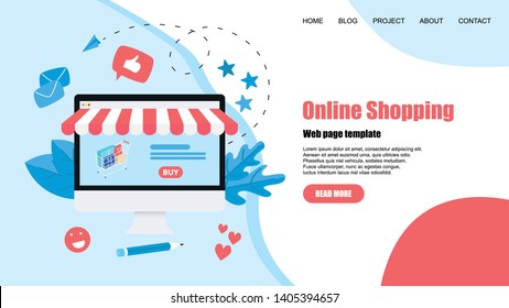 concept, buying online store. Website landing web page template