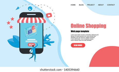 concept, buying online store. Website landing web page template
