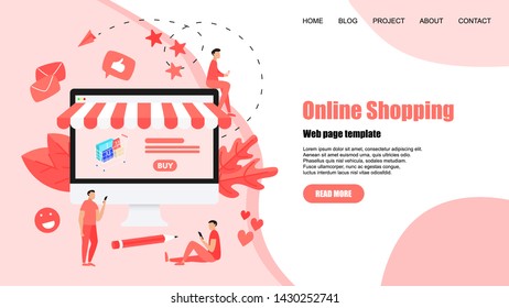 concept, buying online store. Website landing web page template	
