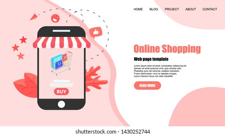concept, buying online store. Website landing web page template	