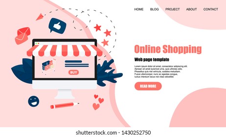 concept, buying online store. Website landing web page template	