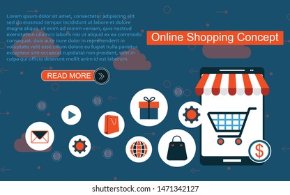 concept, buying online store. Website landing web page template