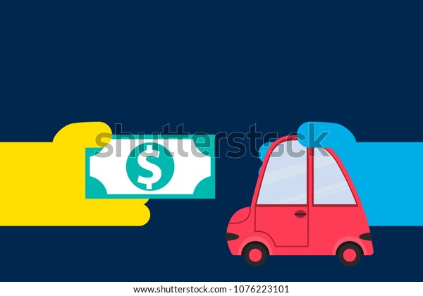 The concept of buying and selling a car.\
Flat design. Vector\
illustration