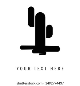 The concept of the Cactus logo, silhouette, simple, elegant