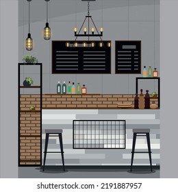concept cafe and restaurant architecture design luxury vector art