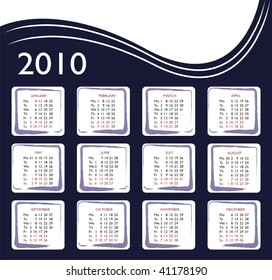 Concept for calendar of 2010 year - vector