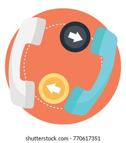 
The concept of call diversion shown in this flat icon design
