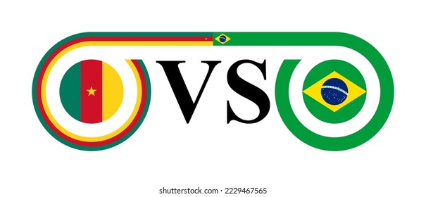 the concept of cameroon vs brazil. vector illustration isolated on white background