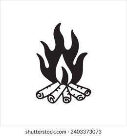 concept campfire doodle vector illustration