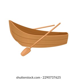 Concept Camping boat. The illustration is a flat vector design of a camping boat on a white background. Vector illustration.
