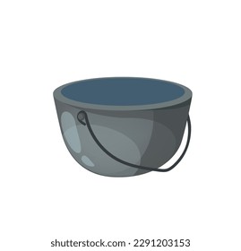 Concept Camping cooking pot. The illustration is a flat design vector graphic depicting a cooking pot for camping. Vector illustration.