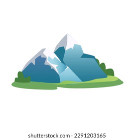 Concept Camping mountains. The illustration is a flat, vector design of a camping trip in the mountains. Vector illustration.