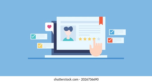 Concept of candidate profile, applicant data, online recruitment,  online resume - flat design vector illustration with icons