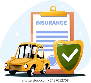 concept of car accident insurance, car insurance policy for auto