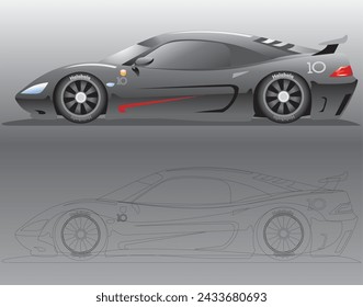 concept car cartoon draw vector background