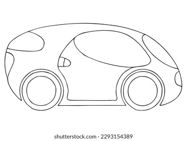 Concept car in doodle style. Coloring book. Freehand drawing. Doodle. Hand Drawn. Outline.	