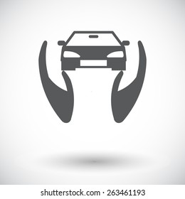 Concept car insurance. Single flat icon on white background. Vector illustration.