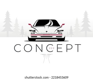 Diseño de ilusión del logotipo del coche de concepto