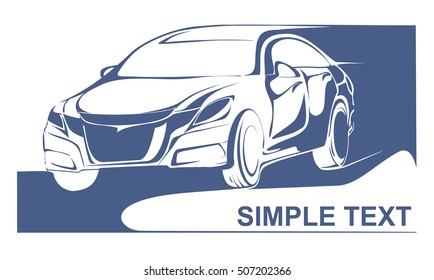 Concept car on white background